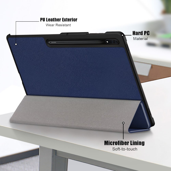 Samsung Galaxy Tab S9 Ultra -kotelo Tri-fold Tummansininen