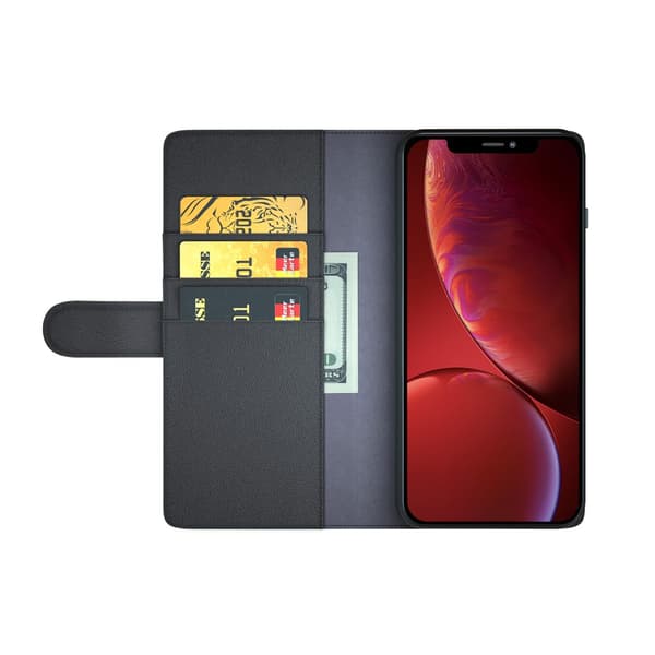 Aito nahkakotelo iPhone 13 Prolle, musta