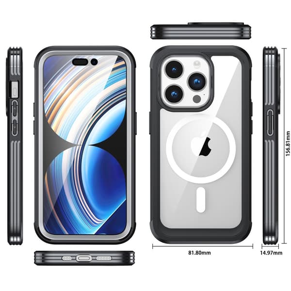 Ultra Full Protection MagSafe Cover iPhone 15 Pro Max Sort