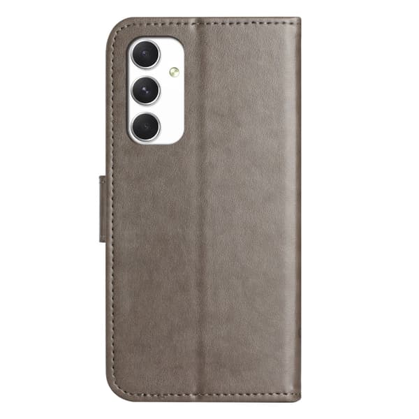 Nahka Kotelo Perhoset Samsung Galaxy A16 Harmaa