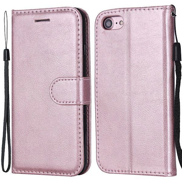 Magneettinen nahkainen lompakkokotelo iPhone 7/8/SE Roséguld