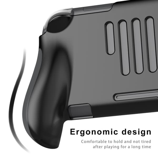 Nintendo Switch Lite Skal Med Ergonomiske Håndtag Grå