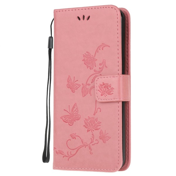 Nahkakotelo Butterflies Samsung Galaxy S21 Ultra Pink