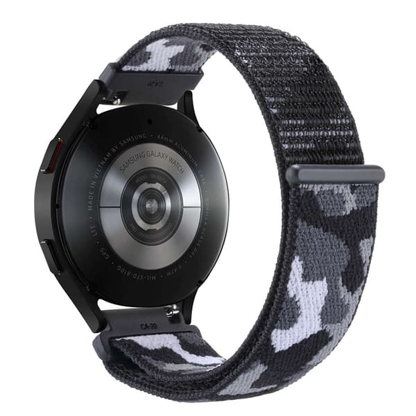 Nylonrem til Samsung Galaxy Watch 5 40/44/Pro 45mm - Camouflage Grå