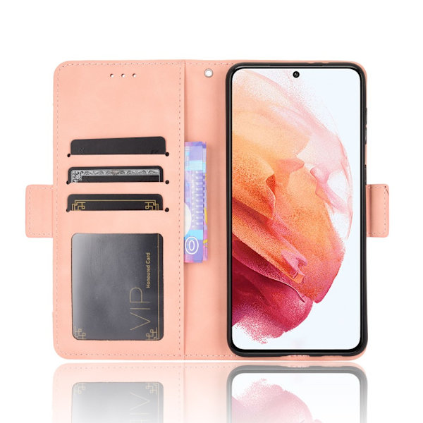 Monikäyttöinen lompakkokotelo Samsung Galaxy S21 Plus - Vaaleanpunainen