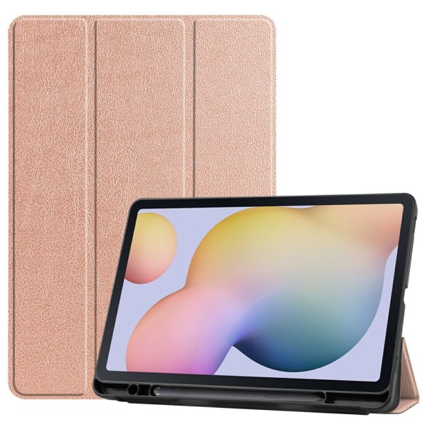 Kotelo Tri-Fold Galaxy Tab S7/S8 S-kynätelineellä Ruusukulta