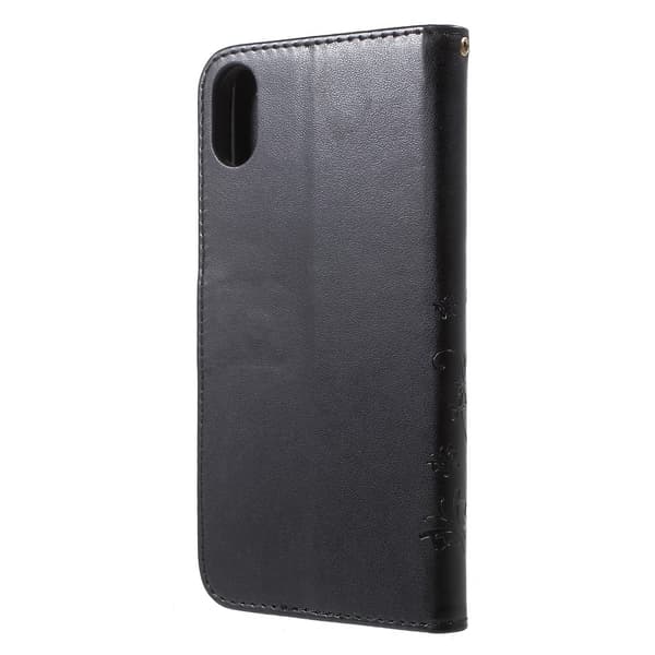 Læderetui Sommerfugle iPhone XS Max Sort