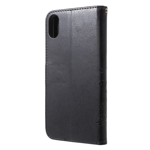 Läderfodral Fjärilar iPhone XS Max Svart