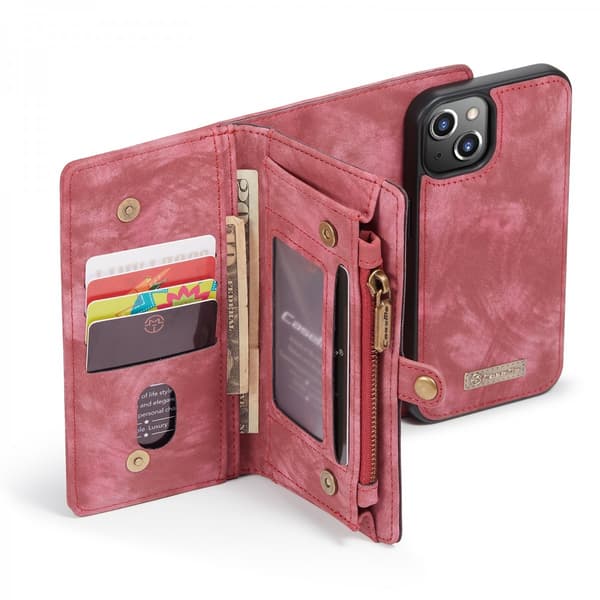 CaseMe Multi-Slot 2 i 1 Plånboksfodral iPhone 13 Mini Röd