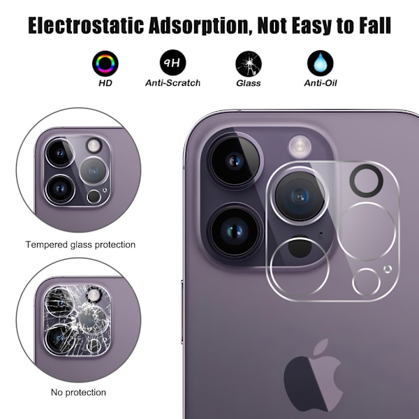 Linsebeskyttelse iPhone 15 Pro Max Hærdet Glas