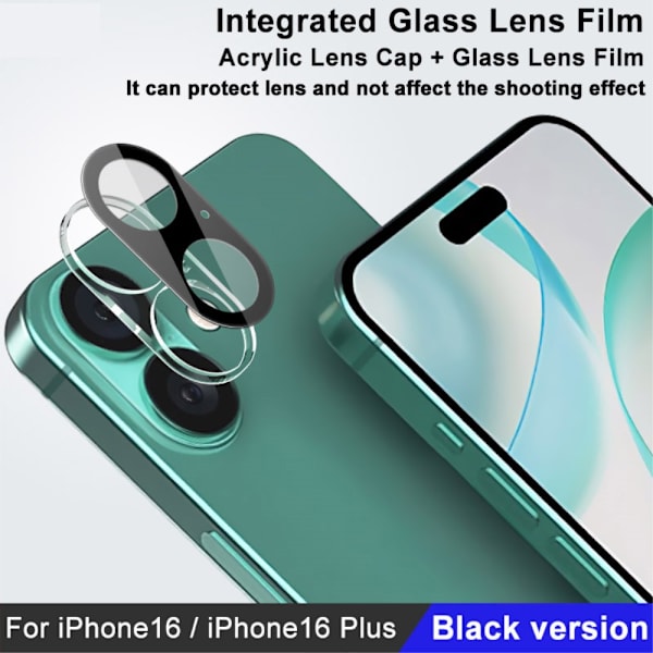 Imak Härdat Glas Linsskydd iPhone 16 Svart