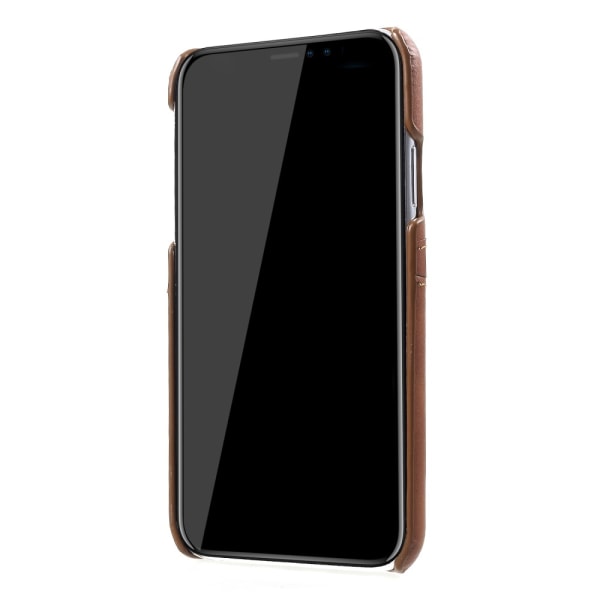 Lædercover med kortholder til iPhone XR Brun