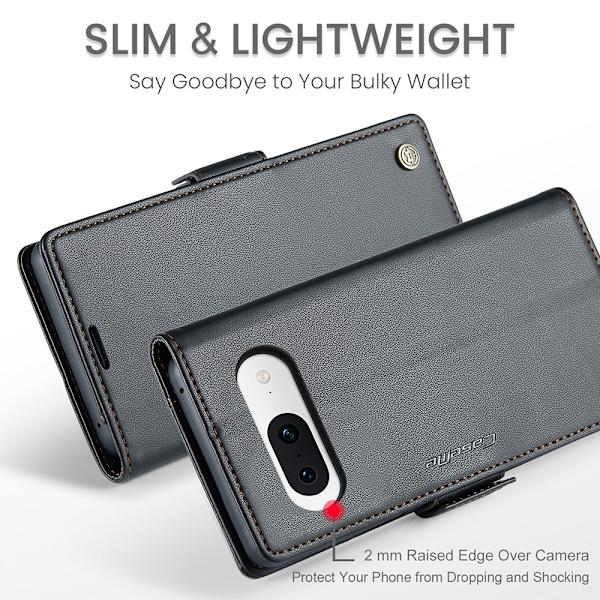 CaseMe Slim Plånboksfodral RFID-skydd Google Pixel 8a Svart