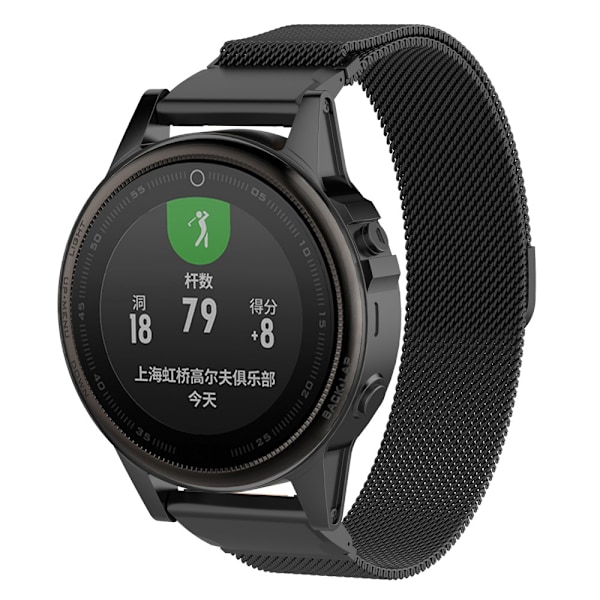 Milanese Loop Armbånd Garmin Fenix 6S Pro Sort