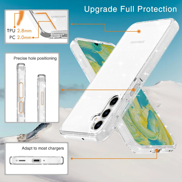 Samsung Galaxy A16 Kotelo Glitter Transparentti