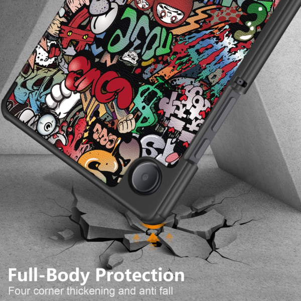 Samsung Galaxy Tab A9 Fodral Tri-fold Graffiti
