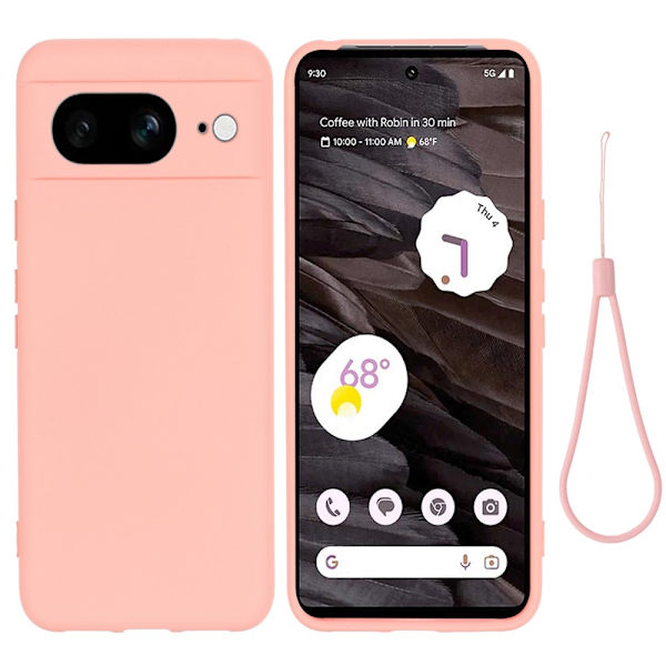 Silikoni Google Pixel 8 -kuori, vaaleanpunainen