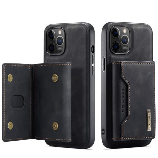 2 i 1 Magnetisk Kortholder Etui Iphone 12/12 Pro Sort