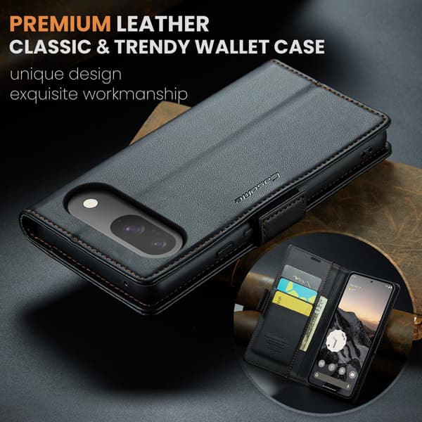 CaseMe Slim Plånboksfodral RFID-skydd Google Pixel 10 Svart
