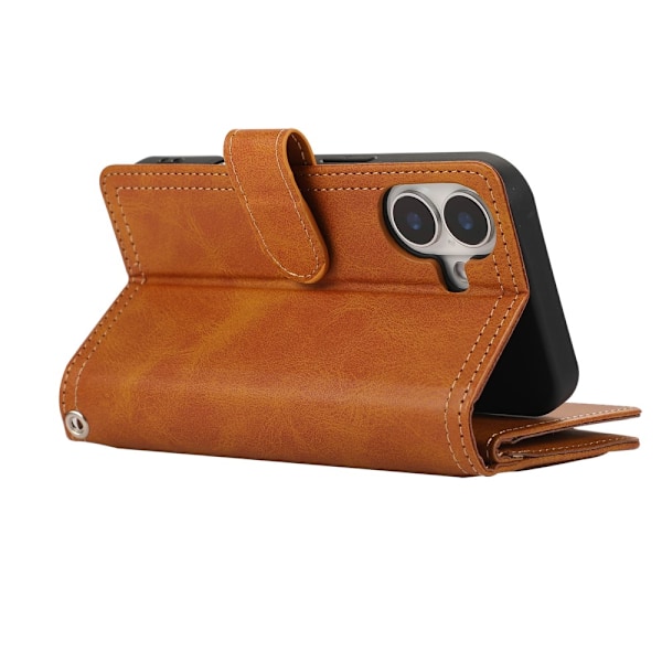 Plånboksfodral Multi-Slot iPhone 16 Cognac