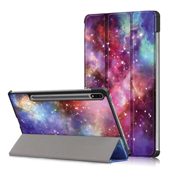 Samsung Galaxy Tab S7 Plus/S8 Plus 12.4 Fodral Tri-fold Stjärnhi