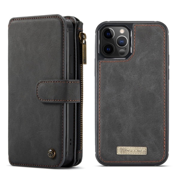 CaseMe Wallet -kotelo, monipaikkainen iPhone 12 Pro Max, musta