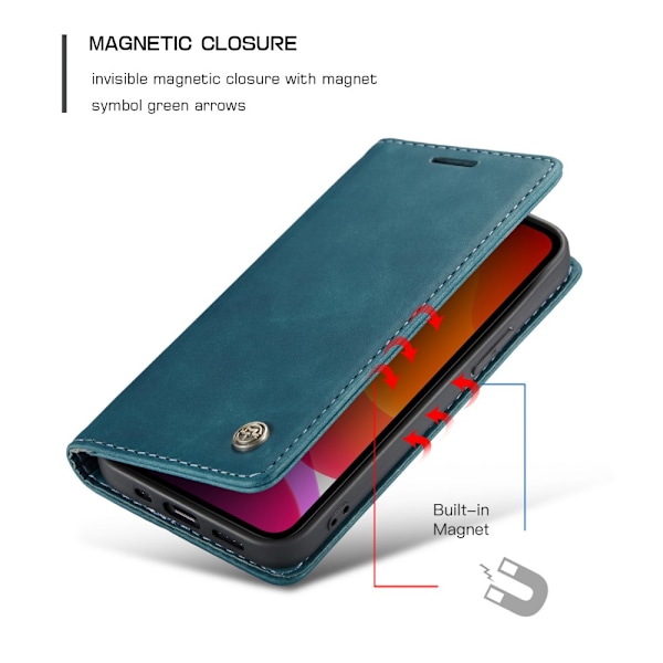 CaseMe Slim Pungetui iPhone 12/12 Pro Blå