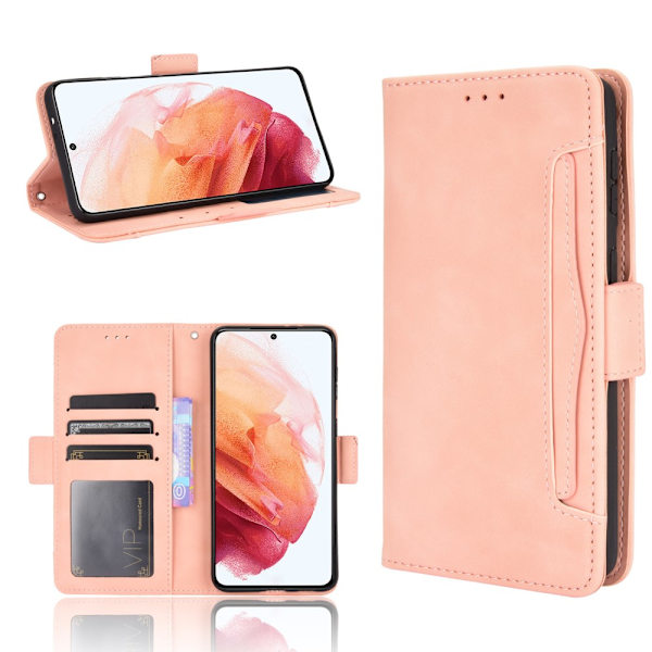 Monikäyttöinen lompakkokotelo Samsung Galaxy S21 Plus - Vaaleanpunainen