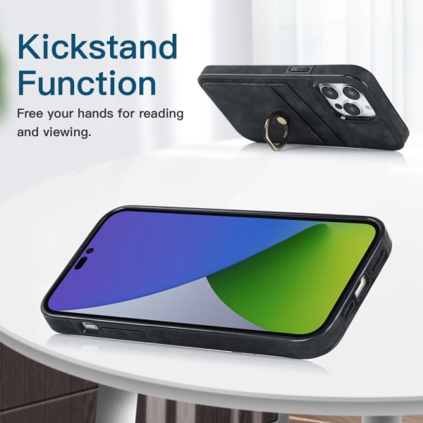 iPhone 14 Pro Max Kortlomme Skal Ring Sort