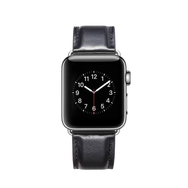 Premium læderrem til Apple Watch 45mm Series 9 sort