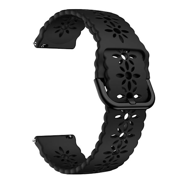 Blomster Silikon Rem Samsung Galaxy Watch 7 44mm Sort