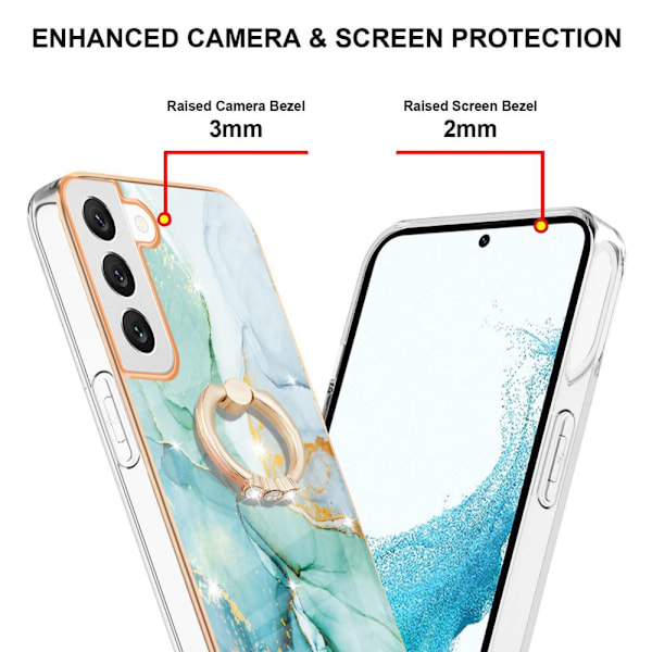 Skal Med Ringhållare Samsung Galaxy S23 Plus Grön Marmor