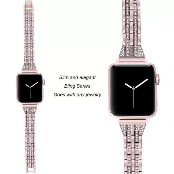 Slim Bling Bracelet Apple Watch 41mm Series 9 Rosa