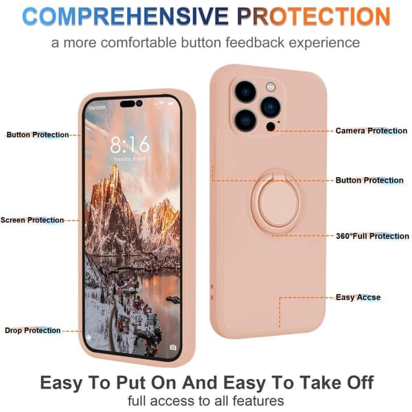 iPhone 15 Pro Max Skal Med Ringholder Rosa