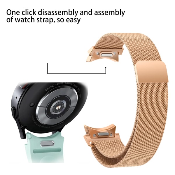 Full Fit Milanese Armband Samsung Galaxy Watch 6 44mm Roséguld