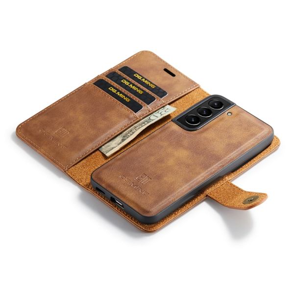 DG.MING 2-in-1 Magnet Wallet Samsung Galaxy S22 Cognac