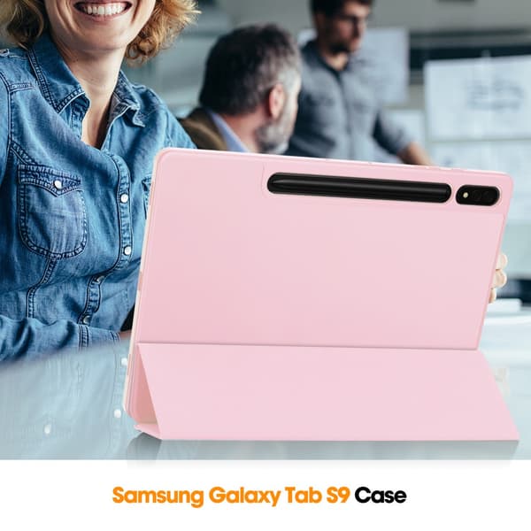 Samsung Galaxy Tab S10 Plus Etui Tri-Fold Med Pen-holder Rosa