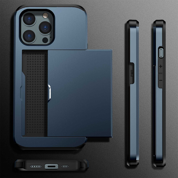 Skal Med Kortfack iPhone 14 Pro Mörkblå