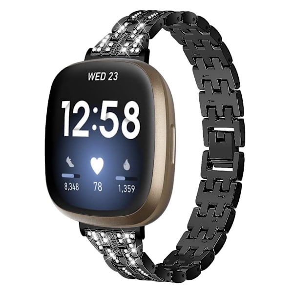 Kaksirivinen rannekoru Fitbit Versa 3/Sense Musta