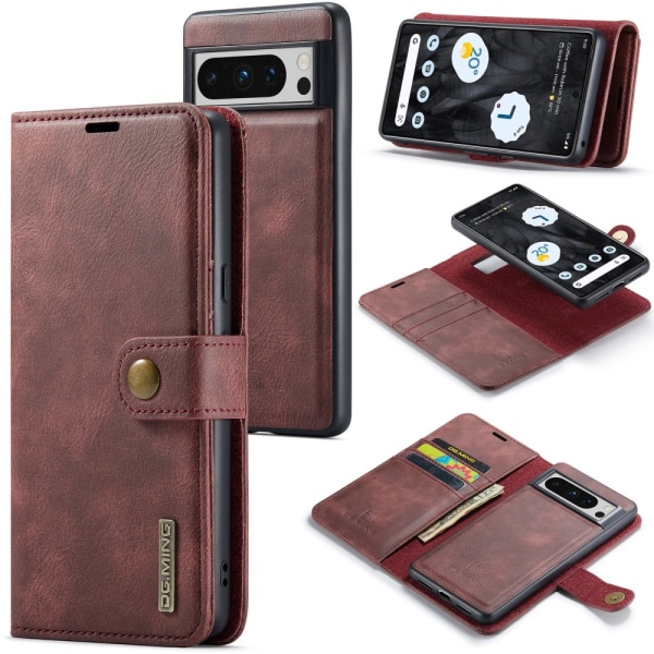 DG.MING 2-in-1 Magnet Wallet Google Pixel 8 Pro Red