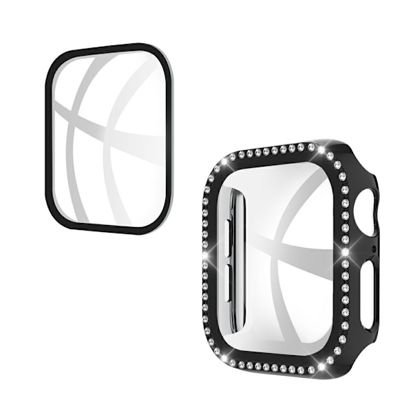 Apple Watch 44mm Cover og Skærmbeskyttelse Hærdet Glas Sort
