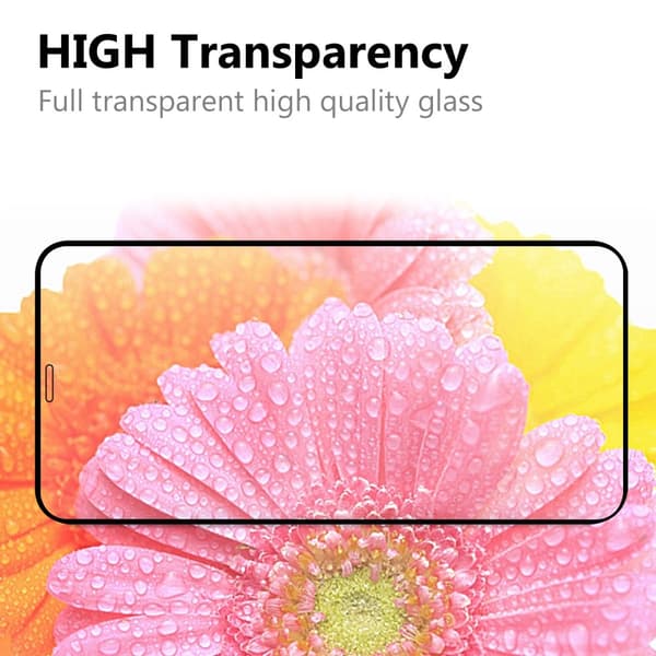 Kattava karkaistu lasi näytönsuoja iPhone 12/12 Pro Musta