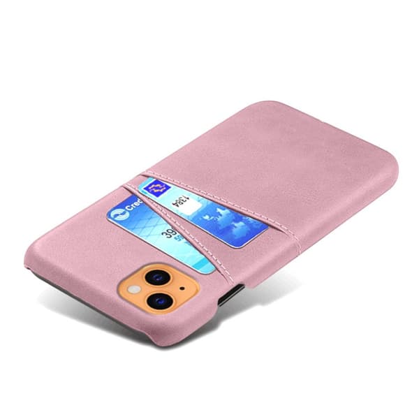 Nahkainen korttikotelo iPhone 13 Pinkki