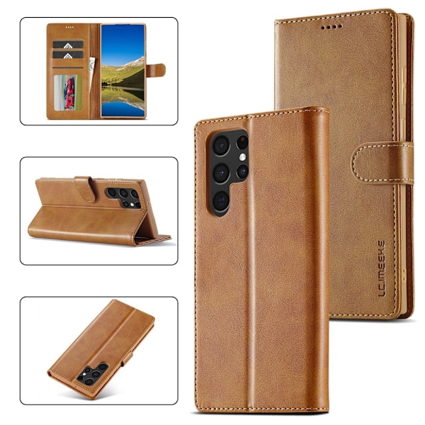 LC.IMEEKE Lompakkokotelo Samsung Galaxy S25 Ultra Cognac