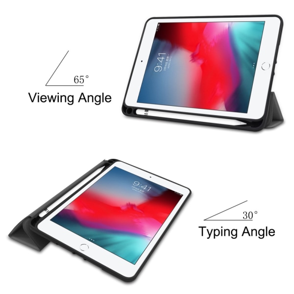 iPad Mini 5th Gen (2019) Fodral Tri-Fold Med Pencil-hållare Grå