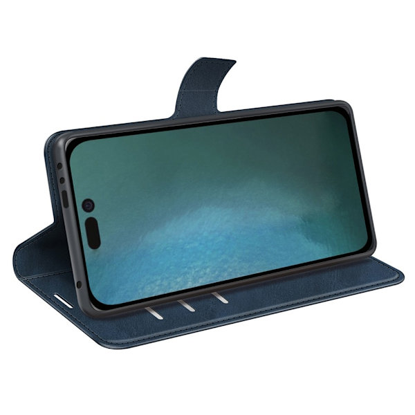iPhone 14 Pro Wallet Læder Blå
