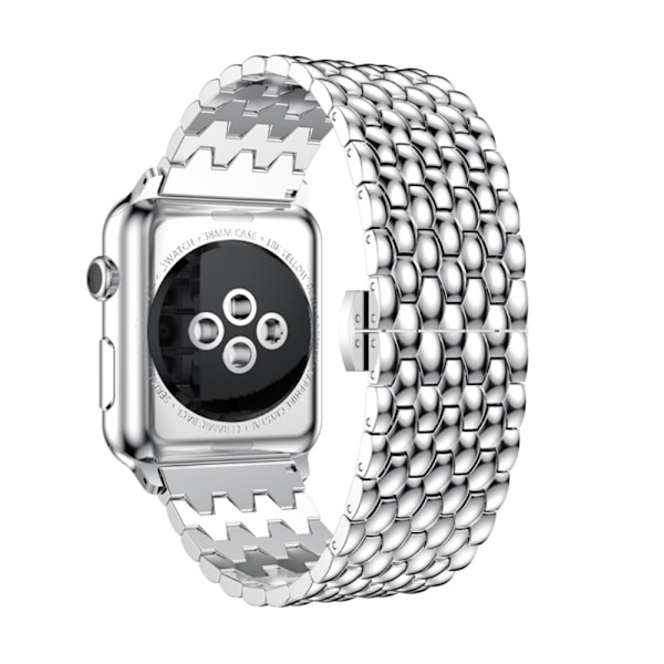 Metallinen perhoslukkoinen ranneke Apple Watch Series 10 42mm Hopea