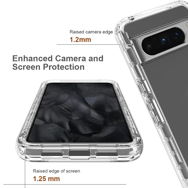 360 Full Cover Edge Case Google Pixel 8 Transparent