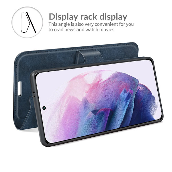 Nahkainen lompakkokotelo Samsung Galaxy S22 Plus - Sininen