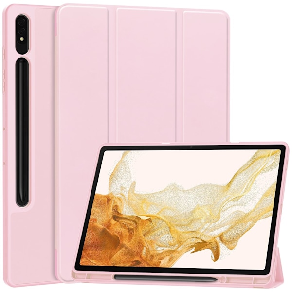 Samsung Galaxy Tab S10 Plus Etui Tri-Fold Med Pen-holder Rosa